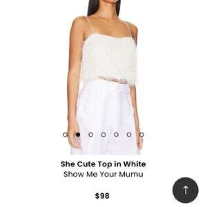 Show me Your Mumu white fringe crop